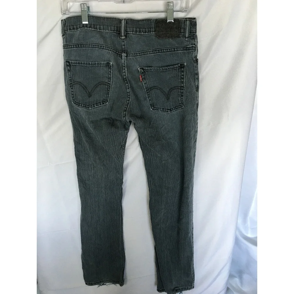 Levis 511 Skinny Jeans Mens Gray Faded Distressed Denim Pants